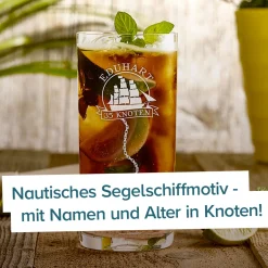 Cocktailglas zum Geburtstag - Segelschiff