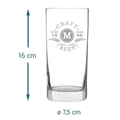 Craft Beer Glas mit Initialen Gravur - Ähren