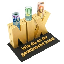 Das Nix Geschenk Gold - Geschenkverpackung für Geld & Gutscheine