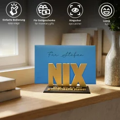 Das Nix Geschenk Gold - Geschenkverpackung für Geld & Gutscheine