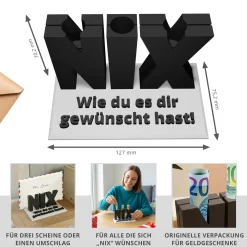 Das Nix Geschenk Schwarz - Geschenkverpackung für Geld & Gutscheine