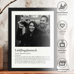 Definition Lieblingsmensch - personalisiertes Bild mit Foto