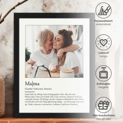Definition Mama - personalisiertes Bild mit Foto