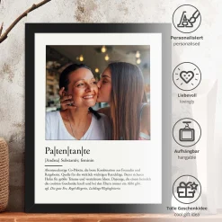 Definition Patentante - personalisiertes Bild mit Foto