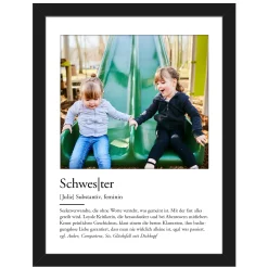 Definition Schwester - personalisiertes Bild mit Foto