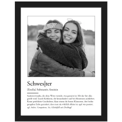 Definition Schwester - personalisiertes Bild mit Foto
