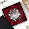 Diamant Kristall mit Liebestauben Gravur und Ring Displayständer