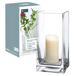 Eckige Vase - Glas Blumenvase
