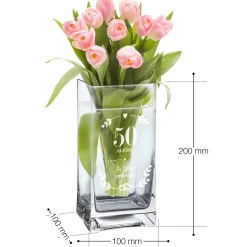 Eckige Vase - Goldene Hochzeit