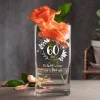 Eckige Vase mit Gravur - 60. Geburtstag