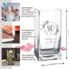 Eckige Vase mit Gravur - 80. Geburtstag