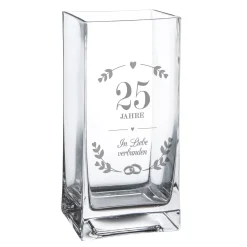 Eckige Vase - Silberhochzeit