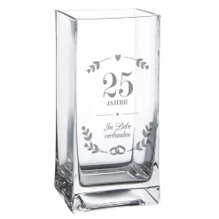 Eckige Vase - Silberhochzeit