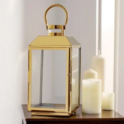 Edelstahl Laterne - Gold