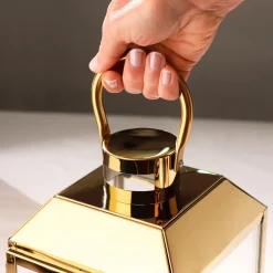 Edelstahl Laterne - Gold