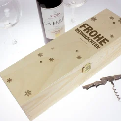 Edle Weinkiste - mit Weihnachtsgravur