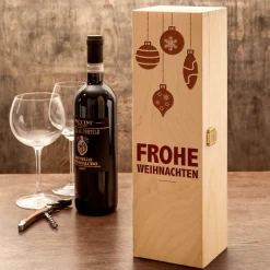 Edle Weinkiste - mit Weihnachtsgravur