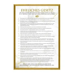 Ehegesetz Poster XXL - Antik