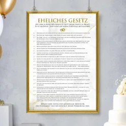 Ehegesetz Poster XXL - Antik