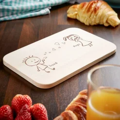 2er Set Frühstücksbrettchen mit Gravur - Liebespaar
