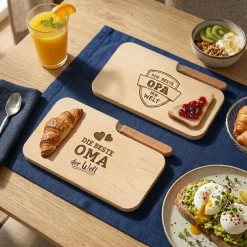 2er Set Frühstücksbrett mit Messer - Die besten Großeltern