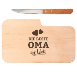 2er Set Frühstücksbrett mit Messer - Die besten Großeltern