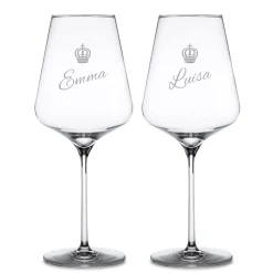 2er Set Weingläser mit Gravur - Königin Krone