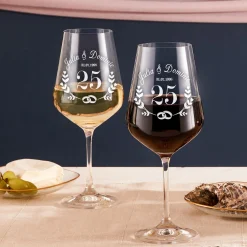 2er Set Weingläser mit Gravur - Silberhochzeit