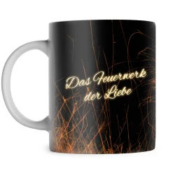 Feuerwerk der Liebe - personalisierte Tasse