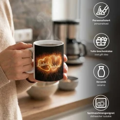 Feuerwerk der Liebe - personalisierte Tasse