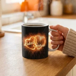 Feuerwerk der Liebe - personalisierte Tasse