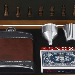 Flachmann Set in Geschenkbox mit 3 Spielen