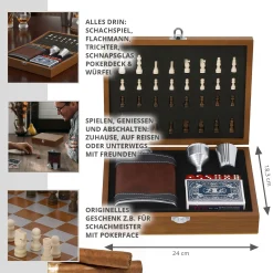 Flachmann Set in Geschenkbox mit 3 Spielen