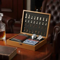 Flachmann Set in Geschenkbox mit 3 Spielen