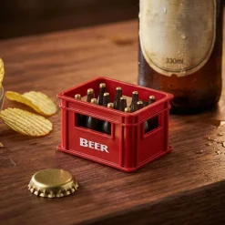 Flaschenöffner Bierkasten - Bieröffner mit Magnet Rot