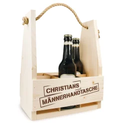 Flaschenträger mit Gravur - Männerhandtasche