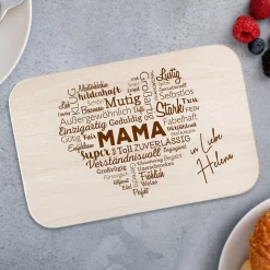 Frühstücksbrettchen für Mama - Wortherz