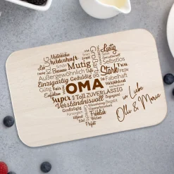 Frühstücksbrettchen für Oma - Wortherz