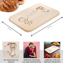 Frühstücksbrettchen mit Gravur - Liebespaar