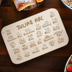 Frühstücksbrettchen mit Gravur - ABC