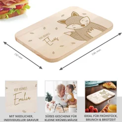 Frühstücksbrettchen mit Gravur - Fuchs