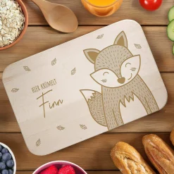 Frühstücksbrettchen mit Gravur - Fuchs