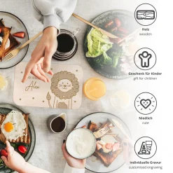 Frühstücksbrettchen mit Gravur - Löwe