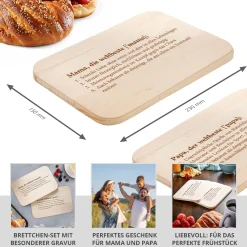 Frühstücksbrettchen Set mit Gravur - Definition Eltern