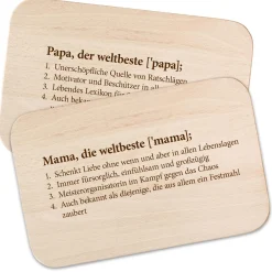 Frühstücksbrettchen Set mit Gravur - Definition Eltern