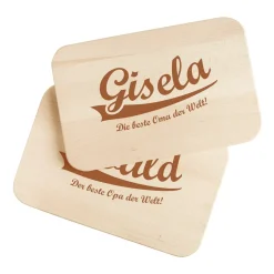 Frühstücksbrettchen Set mit Gravur - Die besten Großeltern
