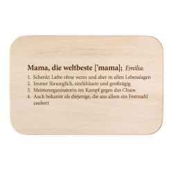 Frühstücksbrettchen Set mit Gravur - Definition Eltern - Personalisiert