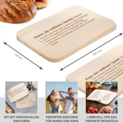 Frühstücksbrettchen Set mit Gravur - Definition Eltern - Personalisiert