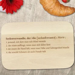 Frühstücksbrett mit Gravur - Definition Seelenverwandte