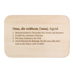 Frühstücksbrett mit Gravur - Definition Weltbeste Oma